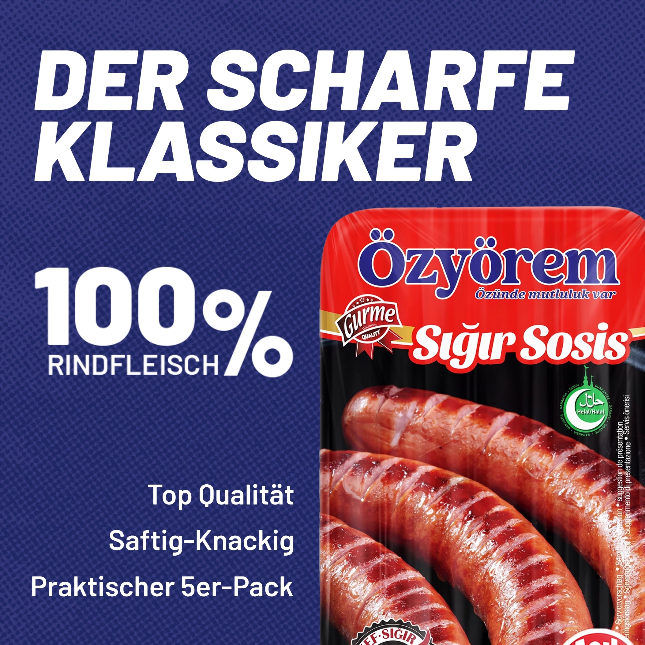 Scharfe Rindswurst (360g) | 100% Rind