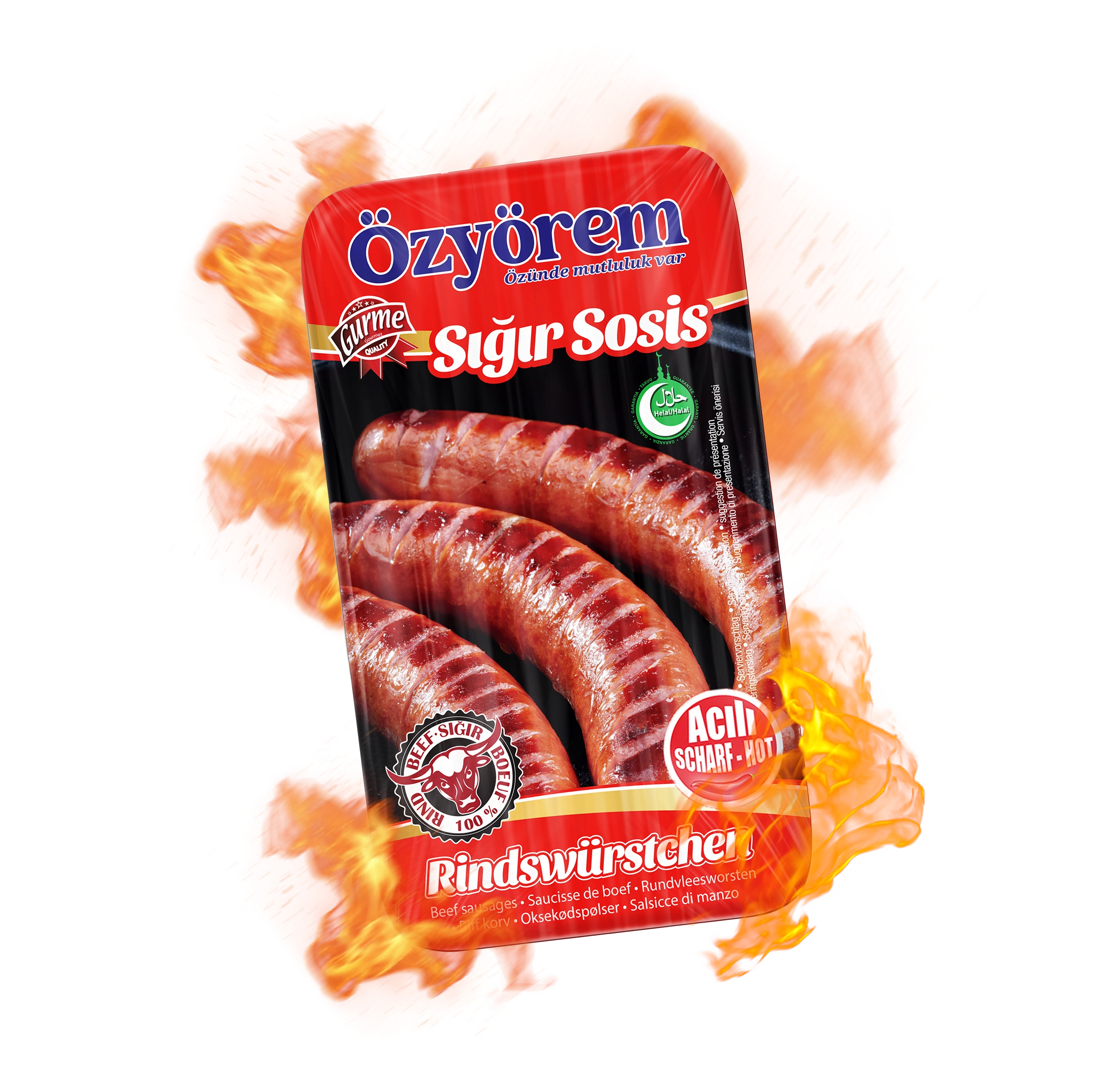 Scharfe Rindswurst (360g) | 100% Rind